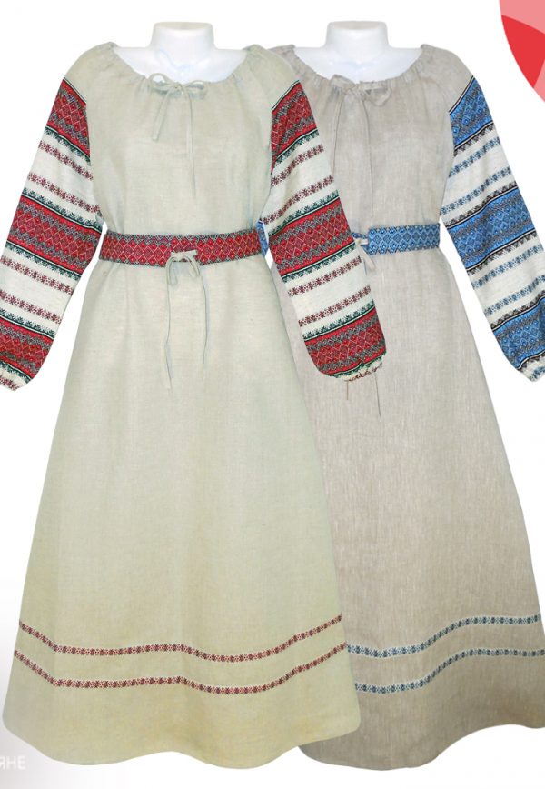 Платье Славянское народное льняное